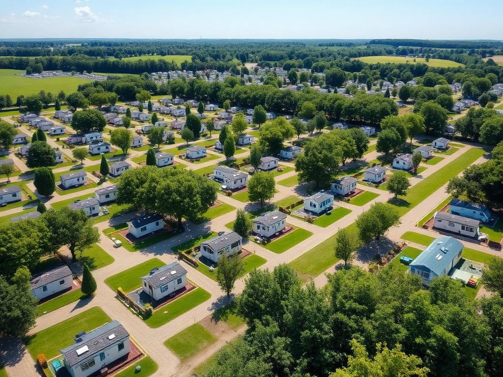 Aerial view of holiday park